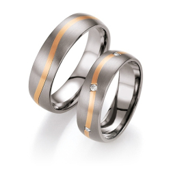 Vielsesringe Titanium og Rdguld 78-80090
