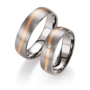 Vielsesringe Titanium og Rdguld 78-80090
