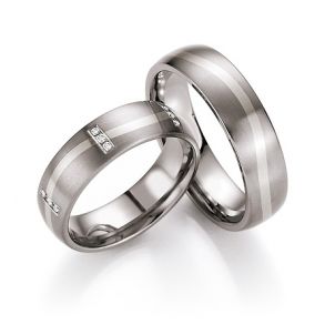 Vielsesringe Titanium og Hvidguld 78-80130
