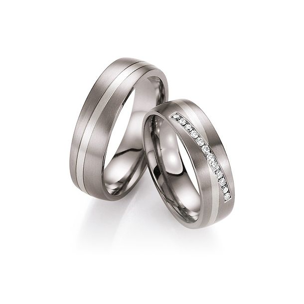 Vielsesringe Titanium og Hvidguld 80150