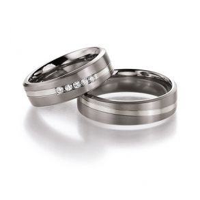 Vielsesringe Titanium og Hvidguld 78-80170