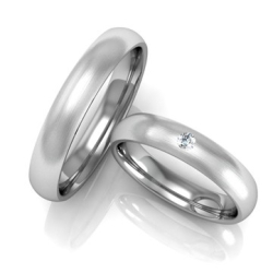 Vielsesringe Rustfri Stl m. diamant 836