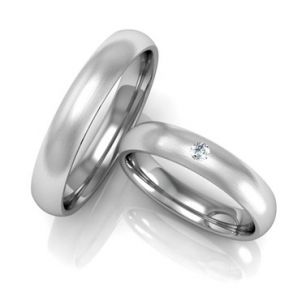 Vielsesringe Rustfri Stl m. diamant 836