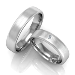 Vielsesringe Rustfri Stl m. diamant 840