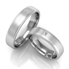 Vielsesringe Rustfri Stl m. diamant 840