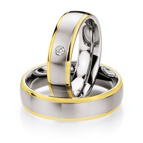 Vielsesringe Rustfri Stl og Guld 01300