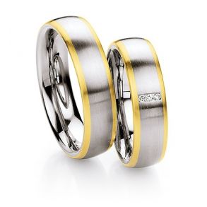 Vielsesringe Rustfri Stl og Guld 01310