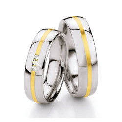 Vielsesringe Rustfri Stl og Guld 01320