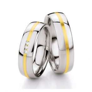 Vielsesringe Rustfri Stl og Guld 01320