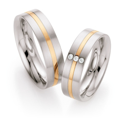 Vielsesringe Rustfri Stl og Rdguld 01380