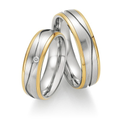 Vielsesringe Rustfri Stl og Guld 01810