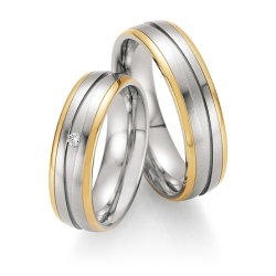 Vielsesringe Rustfri Stl og Guld 01830