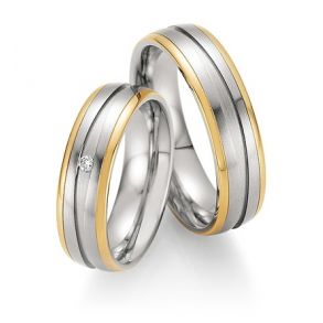 Vielsesringe Rustfri Stl og Guld 01830
