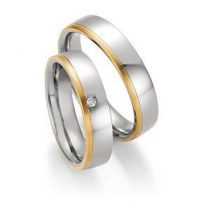 Vielsesringe Rustfri Stl og Guld 01850