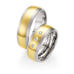 Vielsesringe Rustfri Stl og Guld 05000