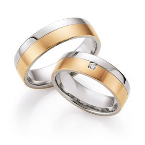 Vielsesringe Rustfri Stl og Rdguld 05020