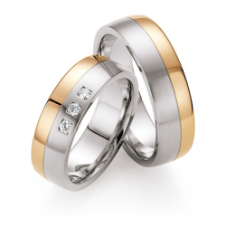 Vielsesringe Rustfri Stl og Rdguld 05030