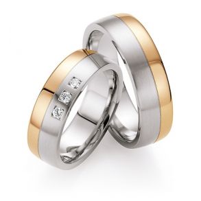 Vielsesringe Rustfri Stl og Rdguld 05030