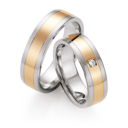 Vielsesringe Rustfri Stl og Rdguld 05040