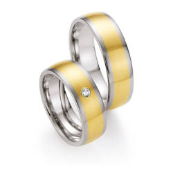 Vielsesringe Rustfri Stl og Guld 05070