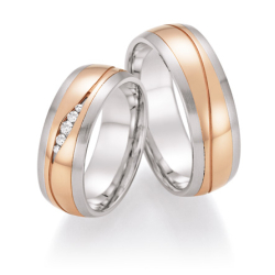 Vielsesringe Rustfri Stl og Rdguld 06010