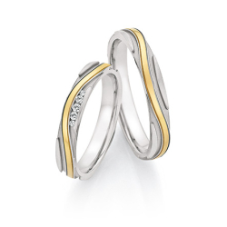 Vielsesringe Rustfri Stl og Guld 24010