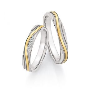 Vielsesringe Rustfri Stl og Guld 24010