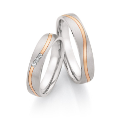 Vielsesringe Rustfri Stl og Rdguld 24030