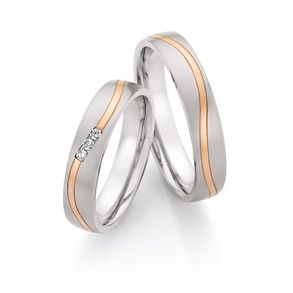 Vielsesringe Rustfri Stl og Rdguld 24030