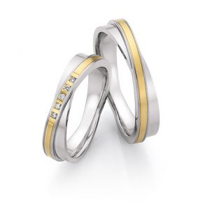 Vielsesringe Rustfri Stl og Guld 24050