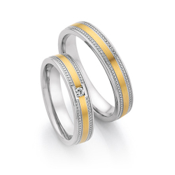 Vielsesringe Rustfri Stl og Guld 24070