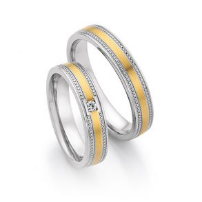 Vielsesringe Rustfri Stl og Guld 24070