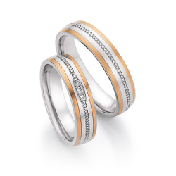 Vielsesringe Rustfri Stl og Rdguld 24090