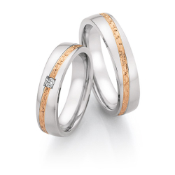 Vielsesringe Rustfri Stl og Rdguld 24110