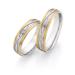 Vielsesringe Rustfri Stl og Guld 24130