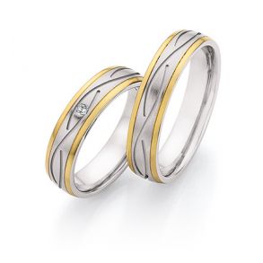 Vielsesringe Rustfri Stl og Guld 24130