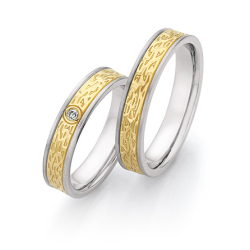 Vielsesringe Rustfri Stl og Guld 24170