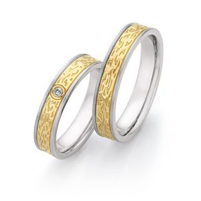 Vielsesringe Rustfri Stl og Guld 24170