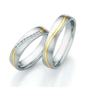 Eksklusive Vielsesringe Rustfri stl og Guld 25020