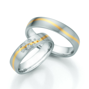 Eksklusive Vielsesringe Rustfri stl og Guld 25040