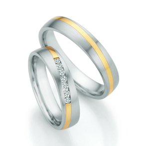 Eksklusive Vielsesringe Rustfri stl og Guld 25060