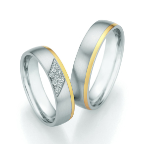 Eksklusive Vielsesringe Rustfri stl og Guld 25140