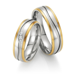 Vielsesringe Rustfri Stl og Guld 60010