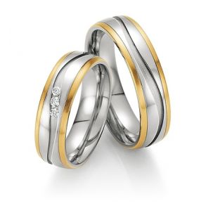 Vielsesringe Rustfri Stl og Guld 60010