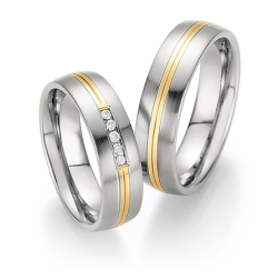 Vielsesringe Rustfri Stl og Guld 60030