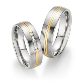 Vielsesringe Rustfri Stl og Guld 60030