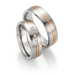 Vielsesringe Rustfri Stl og Rdguld 60050