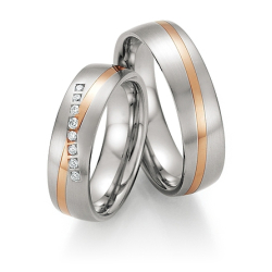 Vielsesringe Rustfri Stl og Rdguld 60070