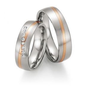 Vielsesringe Rustfri Stl og Rdguld 60070