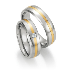 Vielsesringe Rustfri Stl og Guld 60110